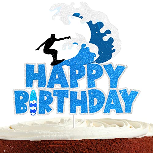 Surfen Kuchen Topper für Junge Mädchen Babyparty Mann Frau Geburtstag Surf Geburtstag Party Supplies Blau Glitzer Surfbrett Kuchen Topper Strand Meer Wellen Kuchen Dekorationen Surfen Kuchen Topper für Junge Mädchen Babyparty Mann Frau Geburtstag Surf Geburtstag Party Supplies Blau Glitzer Surfbrett Kuchen Topper Strand Meer Wellen Kuchen Dekorationen von Bijeoda