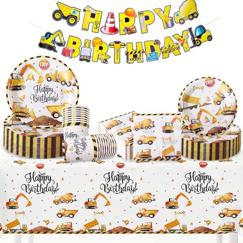 Bikasun Baustelle Partygeschirr Geburtstag Deko für 20 Gästen, Bagger Pappteller Pappbecher Servietten Tischdecke Banner Geburtstagsdeko Baustelle Kindergeburtstag Partyset Bikasun Baustelle Partygeschirr Geburtstag Deko für 20 Gästen, Bagger Pappteller Pappbecher Servietten Tischdecke Banner Geburtstagsdeko Baustelle Kindergeburtstag Partyset von Bikasun