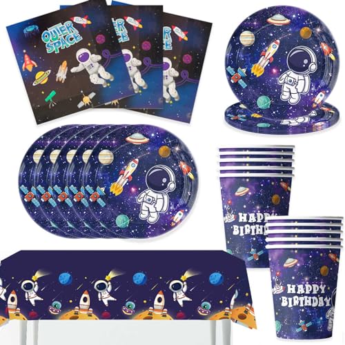 Bikasun Weltraum Kindergeburtstag Party Set Teller Becher Servietten Tischdecke in Raketenform Weltraum Deko Pappteller Astronauten Geschirr Kindergeburtstag Junge 10 Gäste Bikasun Weltraum Kindergeburtstag Party Set Teller Becher Servietten Tischdecke in Raketenform Weltraum Deko Pappteller Astronauten Geschirr Kindergeburtstag Junge 10 Gäste von Bikasun