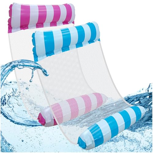 Wassermatratze, 2 Stück Luftmatratze Pool Wassersitz Pool Wasserhängematte Mit Netz Bade Hängematte, Pool Zubehör Spaß Erwachsene Luftmatratze Wasser von Yi'antai