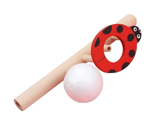 Biluer 4 Stück Party Puste Spiel, Puste Ball Spiel Mit Karikatur Pustespiel Ball Holzspiele Kinder Schwebender Ball Pustespiel Pfeife Ball Für Party Und Alltagslebensleben(Zufällige Farb) von Biluer
