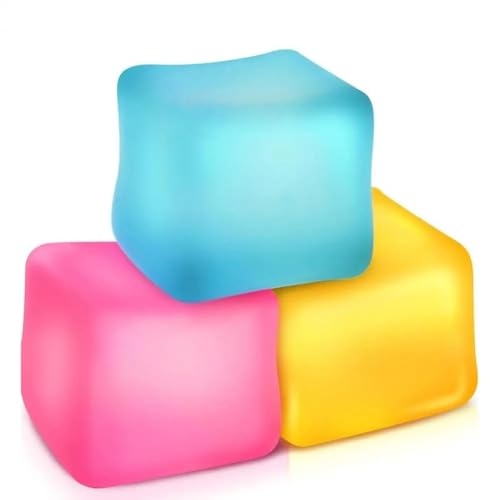 Anti Stress Bälle Stressbälle Squeeze Cube Antistressbälle für Kinder Erwachsene Squeeze Spielzeug Squishies Ball Anti Stress Spielzeug Bälle Ice Cube Fidget Toy zufällige Farbe (3 STK) von Bimhayuu