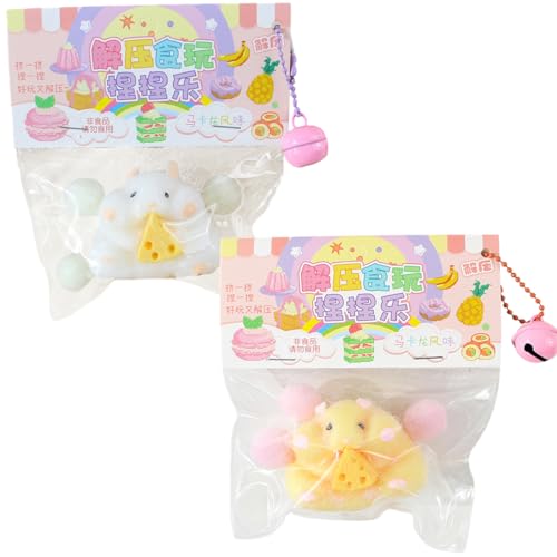 Bimhayuu Anti Stress Hübsches Hamster Spielzeug Langsam Aufsteigend Zappelspielzeug Dekompressionsspielzeug Für Kinder, Geburtstagsgschenk Zappelspielzeug (2 PCS) von Bimhayuu