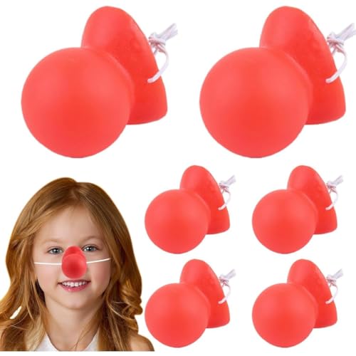 Clownsnase mit rotem Zirkus, Clownsnase, Gummi, lustig, rote Clownnnnase, Zirkus-Thema, Kostüm-Zubehör, lustige Clownsnase mit Gummiband, Partyzubehör, Größe S, 6 Stück Clownsnase mit rotem Zirkus, Clownsnase, Gummi, lustig, rote Clownnnnase, Zirkus-Thema, Kostüm-Zubehör, lustige Clownsnase mit Gummiband, Partyzubehör, Größe S, 6 Stück von Bimhayuu