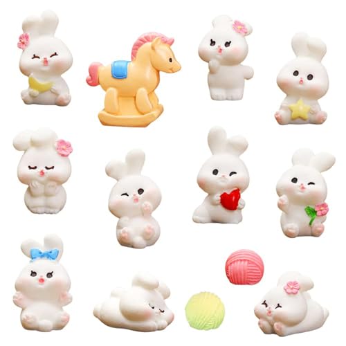 Mini Häschen Figuren Party Kuchen Dekoration Kaninchen Harz Ornament Ostern Miniaturen Kaninchen Figuren Kuchen Topper für Ostern Geburtstag Geschenk Schreibtisch Dekorationen Blind Box Zufällig One von Bimhayuu