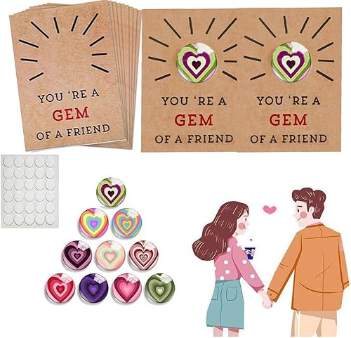 Valentinstagskarten mit herzförmigen Kristallsteinen, Valentinstagsgeschenke für Kinder, Geschenk für Ihre Frau, Ehemann, 12 Stück von Bimhayuu