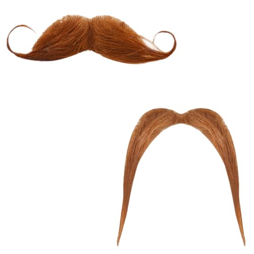 2 Stück Klebe Schnurrbart Selbstklebend,Fake Bart zum Ankleben Kunstbart,Schnurrbart zum Ankleben,Klebe Bart Karneval Oberlippenbart,Aufkleben Falscher Mustache Karneval,Fasching Kostüm Mexikaner von BinXiaoQin