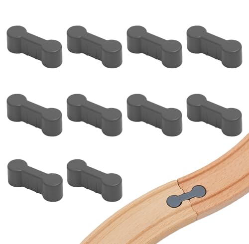 10 Stück Holzeisenbahn Zubehör,Zubehör Holzeisenbahn,Holzeisenbahn Schienen Connector,Kinder Spielzeug für Lego Schienen Set Brio Duplo Adapter,Kleinkinder Train Eisenbahn Bahn Erweiterung Zubehör von BinXiaoQin