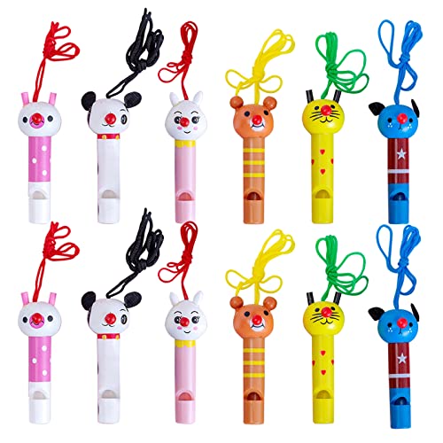 Binblin 12 PCS Trillerpfeife,Trillerpfeife Kinder,Vogelpfeife,Vogelpfeife Kinder,Pfeife,Trillerpfeife Sportunterricht,Holzpfeife Kinder,Mitgebsel für Kindergeburtstag,Sport & Spiel,Training von Binblin