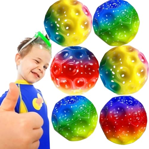 6PCS Astro Jump Ball,Hohe Springender Gummiball,Sprünge Gummiball,Moon Ball, Mondball Lavaball, Knallendes Geräusch Machen Mini Bouncing Ball Toy,Bouncy Balls for Kids Party Gift (xuancai) von Binggunyo