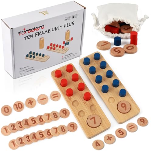 Binggunyo Montessori Spielzeug Aus Zahlen Lernen, Montessori Mathematisches Spielzeug, Holzspielzeug Addition und Subtraktion Innerhalb von 20, Geschenk für Kleinkinder Jungen Mädche ab 3 4 5 6 Jahre von Binggunyo