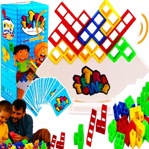 Tetra Tower Balance-Spiel, Tetris Balance Spielzeug Tower Game, Tetra Tower Spiel,Tetris-Balance-Baustein Schaukelstapel Hoch Kinder-Balance-Spielzeugfür Jungen Und Mädchen Ab Jahre 3+ (16pcs) von Binggunyo