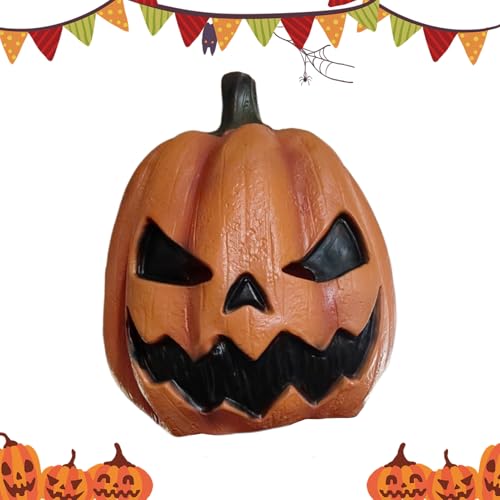 Biniveil Kürbis Gesichtsmaske,Schauriges Halloween-Kostüm Kürbiskopfhaube | Schauriger Kopfschmuck Partydekoration Für Cosplay Events Und Fasching von Biniveil