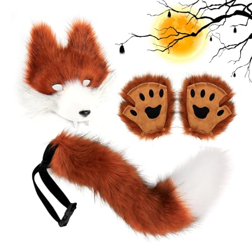 Biniveil Wolf Kostüm Set | Halloween Kunstfell Wolf Zubehör | Damen Verkleidung Cosplay Outfit für Halloween | Maskerade Karneval Modenschau Bühnenauftritt Rollenspiel Biniveil Wolf Kostüm Set | Halloween Kunstfell Wolf Zubehör | Damen Verkleidung Cosplay Outfit für Halloween | Maskerade Karneval Modenschau Bühnenauftritt Rollenspiel von Biniveil