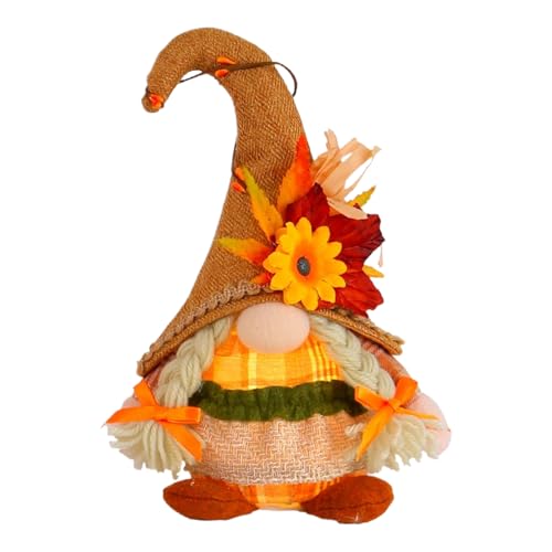 Herbst-Plüsch- | LED-beleuchteter Plüsch- für Thanksgiving, saisonale Herbstfigur, Schreibtisch-Ornamente für Bücherregal, Garten, Tisch, Regale, Kaminsims, Terrassennächte von Biniveil