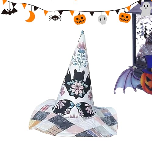 Hexenhut, Vintage-Hut, gesteppt, Halloween, Hexenkostüm, Kostümzubehör für Urlaub, Veranstaltungen, Maskerade, Fotografie, Karneval, Festival, Damen und Mädchen von Biniveil