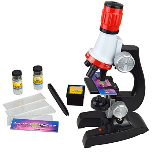 Binnan Kinder Mikroskop Kit mit LED Beleuchtung,Wissenschaft Mikroskop Spielzeuge,100X,400X und 1200X Vergrößerungen von Binnan