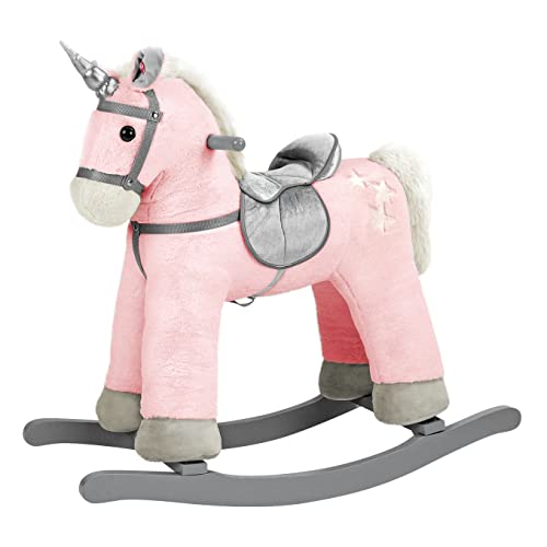 Bino Schaukel-Einhorn mit Geräuschfunktion, Spielzeug für Kinder ab 3 Jahre (Einhorn mit Sattel, Steigbügel & Griffen, trainiert Balance, wiehert auf Knopfdruck, inklusive Batterie), Rosa Bino Schaukel-Einhorn mit Geräuschfunktion, Spielzeug für Kinder ab 3 Jahre (Einhorn mit Sattel, Steigbügel & Griffen, trainiert Balance, wiehert auf Knopfdruck, inklusive Batterie), Rosa von Bino world of toys
