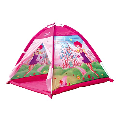 Bino world of toys Spielzelt Fee Kuppelzelt mit Fee-Motiven Spielzeug für Kinder ab 3 Jahre (Schnell auf- und abbaubar, Material: PES, Maße: 112 x 112 x 94 cm), Rose von Bino world of toys