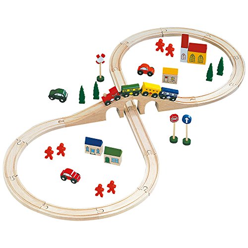 BINO 82242 - Holzeisenbahn, 46 Teile von Bino world of toys