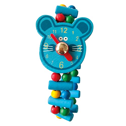 Bino Holzuhr Maus, Spielzeuguhr für Kinder ab 3 Jahre, Kinderspielzeug (Uhr , multifunktionale Lehruhr für Vorschüler, bringt viel Spaß beim Lernen der Zeit, lustiges Design), Mehrfarbig von Bino world of toys