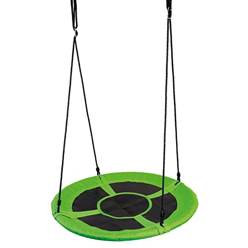Bino runde Nestschaukel, Schaukel für Kinder ab 3 Jahren, Kinderspielzeug (Tellerschaukel aus PP, geschlossene Sitzfläche für weiches Sitzen, Durchmesser 100 cm, bis 150 kg belastbar), Grün von Bino world of toys