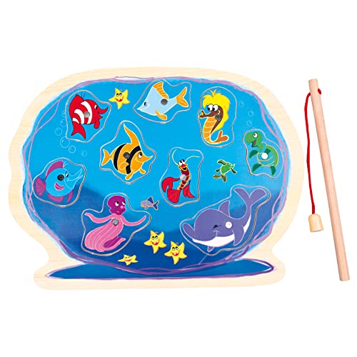 Bino World of Toys Puzzle Angelspiel mit Angel, Spielzeug für Kinder ab 2 Jahre (Holzspielzeug, 11 Teile, Steckpuzzle zum Erlernen kindlicher Fähigkeiten, Mehrfarbig Bino World of Toys Puzzle Angelspiel mit Angel, Spielzeug für Kinder ab 2 Jahre (Holzspielzeug, 11 Teile, Steckpuzzle zum Erlernen kindlicher Fähigkeiten, Mehrfarbig von Bino world of toys
