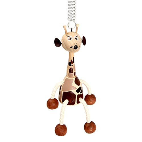 Mertens Springfigur Giraffe mit Feder, Spielzeug für Kinder ab 12 Monate, Holzspielzeug (schöne Kinderzimmer Dekoration, Kinderspielzeug zur Förderung der kindlichen Fähigkeiten), Mehrfarbig von Bino world of toys