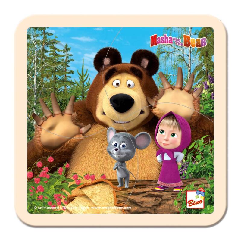 Puzzle Masha und der Bär, 4 Teile von Bino