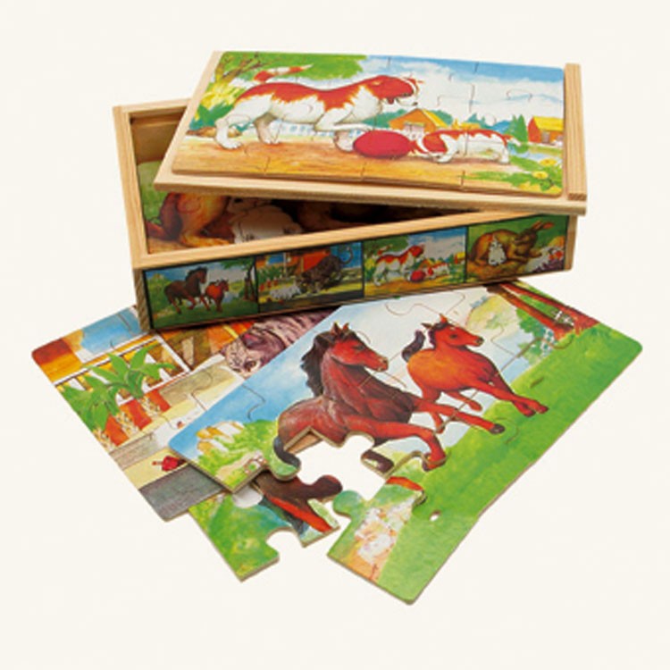 Puzzles Box, 4 Puzzles Tiere von Bino