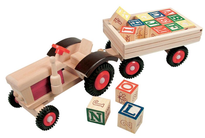 Traktor mit ABC-Anhänger, Tracki Bobo Traktor mit ABC-Anhänger, Tracki Bobo von Bino