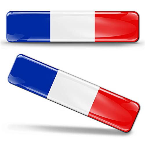 Biomar Labs® 2 x 3D-Aufkleber, flexibel, selbstklebend, Nationalflaggen, Frankreich, Frankreich, F 8 von Biomar Labs