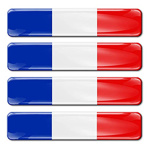 Biomar Labs® 4 x 3D-Aufkleber, flexibel, selbstklebend, Nationalflaggen, Frankreich, Frankreich, F 8 von Biomar Labs
