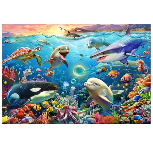 Biorgur - Unterwasserwelt-Puzzle für Kinder von 4-8 Jahren, 4-6 Jahren, 5-8 Jahre, 8-10 Jahre, Ozeanhai-Walpuzzle für Kinder, Lernspielzeug für Kinder Biorgur - Unterwasserwelt-Puzzle für Kinder von 4-8 Jahren, 4-6 Jahren, 5-8 Jahre, 8-10 Jahre, Ozeanhai-Walpuzzle für Kinder, Lernspielzeug für Kinder von Biorgur