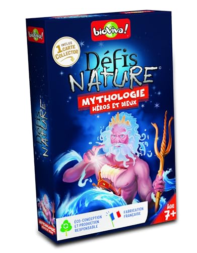 Bioviva 280259 Défis Kartenspiel ab 7 Jahren, Herausforderungen Natur – Helden der Mythologie von Bioviva