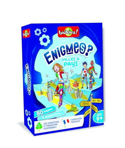 Bioviva 283595 Enigmes-Städte und Länder, Mehrfarbig, 12 x 3,5 x 15,5 cm von Bioviva