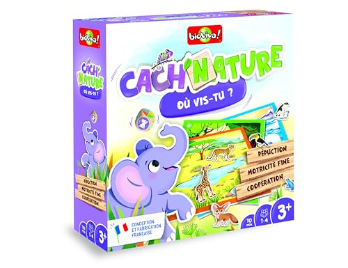 Bioviva Cach'Nature Gesellschaftsspiel für Kinder ab 3 Jahren, 1 bis 4 Spieler, 400190, 400190, Mehrfarbig von Bioviva
