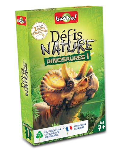 bioviva ! - Herausforderungen Natur-Dinosaurier, 1-Version 2022, Wetten Sie auf die Stärken Dieser Tiere, um die Schlacht zu gewinnen, Kartenspiel, 2 bis 6 Spieler-7 Jahre von Bioviva