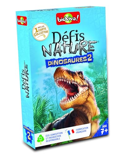 bioviva ! 400305 Herausforderungen Natur – Dinosaurier 2 – Spielerisches Gesellschaftsspiel für Kinder ab 7 Jahren – 2 bis 6 Spieler, Mehrfarbig von bioviva !