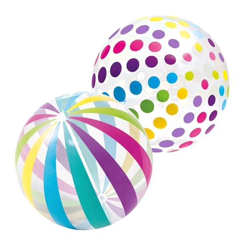 2 Stück Wasserball Aufblasbar, Transparenter Strandball, 40cm Aufblasbarer Ball, Bunt Gestreifter Wasserbälle, Pool Spielzeug Wasserbälle Kinder, für Sommer Strand Schwimmbad Spielzeug Ball Tauchbälle 2 Stück Wasserball Aufblasbar, Transparenter Strandball, 40cm Aufblasbarer Ball, Bunt Gestreifter Wasserbälle, Pool Spielzeug Wasserbälle Kinder, für Sommer Strand Schwimmbad Spielzeug Ball Tauchbälle von Bipl