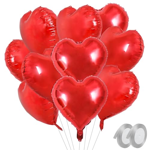 25 Stück Herz Folienballon Rot, 18 Zoll Rot Helium Luftballon, Herz Helium Luftballons, Romantisch Deko Luftballons, für Geburtstag Hochzeit Verlobung Brautdusche Valentinstag Party Deko 25 Stück Herz Folienballon Rot, 18 Zoll Rot Helium Luftballon, Herz Helium Luftballons, Romantisch Deko Luftballons, für Geburtstag Hochzeit Verlobung Brautdusche Valentinstag Party Deko von Bipl