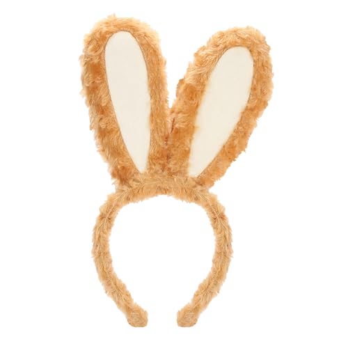 Hasenohren Haarreif, Plüsch Hase Ohren Haarbänder, Niedliche Hasenohren Party Stirnband, Ostern ﻿Thema Party Kostüm Zubehör, für Ostern Party Hochzeit Geburtstag Cosplay Kopfbedeckung (Braun) von Bipl
