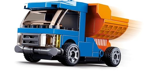 BirnePower Klemmbausteine Spielbausteine Spielset City Stadt Bausatz Spielfigur 44 Teile Auto Kipperwagen Kipperauto Car Bausteine Spielzeug G178872B von BirnePower