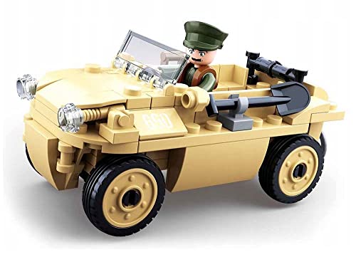 BirnePower Klemmbausteine Spielbausteine Spielset Militär Army Soldaten Bausatz Spielfigur 103 Teile Auto Jeep Militärfahrzeug Amphibious Bausteine Spielzeug G119869 von BirnePower