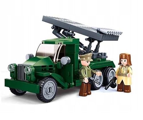 BirnePower Klemmbausteine Spielbausteine Spielset Militär Army Soldaten Bausatz Spielfigur 201 Teile Auto Militärfahrzeug Sowjetischer Raketenwerfer Bausteine Spielzeug G178914 von BirnePower