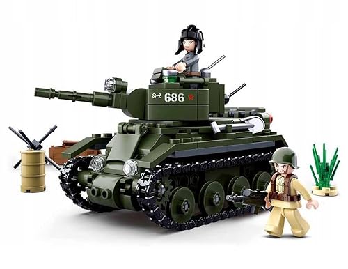 BirnePower Klemmbausteine Spielbausteine Spielset Militär Army Soldaten Bausatz Spielfigur 347 Teile Panzer Tank T-34 Bausteine Spielzeug G119865 von BirnePower