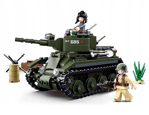 BirnePower Klemmbausteine Spielbausteine Spielset Militär Army Soldaten Bausatz Spielfigur 347 Teile Panzer Tank T-34 Bausteine Spielzeug G119865 von BirnePower