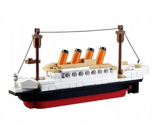 BirnePower Klemmbausteine Spielbausteine Spielset für Kinder Schiff Bausatz Spielfigur 194 Teile Ausflugsschiff Titanic Bausteine Spielzeug G096089 von BirnePower