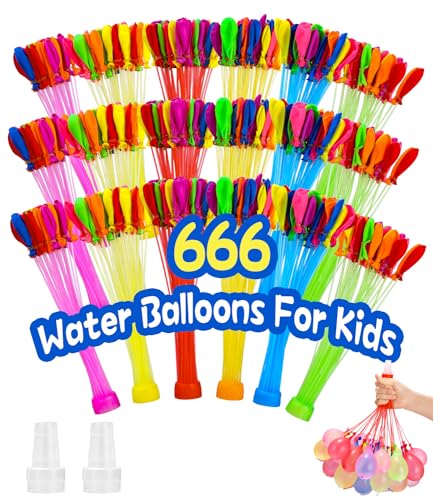 Birshe 666 Stück Wasserballons Set,Wasserbomben﻿ Kinder Schnell zu füllende Selbstverschweißende Wasserballons Wasserspaß Outdoor Bunt Gemischt Wasser Luftballons für Kinder und Erwachsene von Birshe