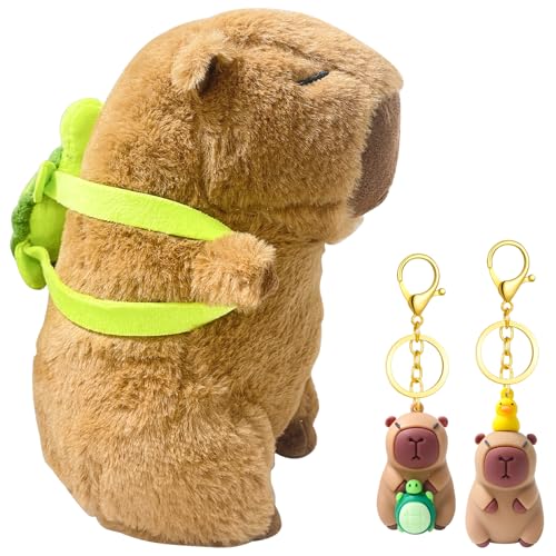 BirthZan 3 Stück Capybara Sachen, Enthalten 1 Stück Capybara Kuscheltier mit Schildkrötenrucksack Plushie Puppen, 2 Stück Capybara Schlüsselanhänger, Geschenke für Kinder Mädchen Jungen BirthZan 3 Stück Capybara Sachen, Enthalten 1 Stück Capybara Kuscheltier mit Schildkrötenrucksack Plushie Puppen, 2 Stück Capybara Schlüsselanhänger, Geschenke für Kinder Mädchen Jungen von BirthZan